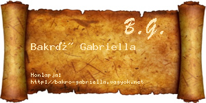 Bakró Gabriella névjegykártya